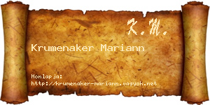 Krumenaker Mariann névjegykártya